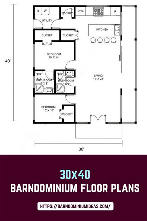 20x40 metal building house plans|30 x 40 barndominium plans.